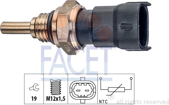 FACET 7.3386 - Sensore, Temperatura refrigerante www.autoricambi360.it