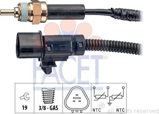 FACET 7.3374 - Sensore, Temperatura refrigerante www.autoricambi360.it