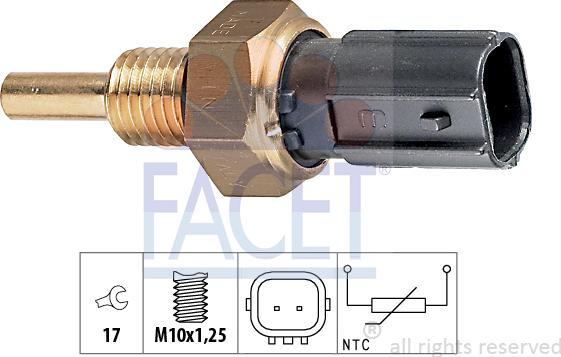 FACET 7.3299 - Sensore, Temperatura refrigerante www.autoricambi360.it
