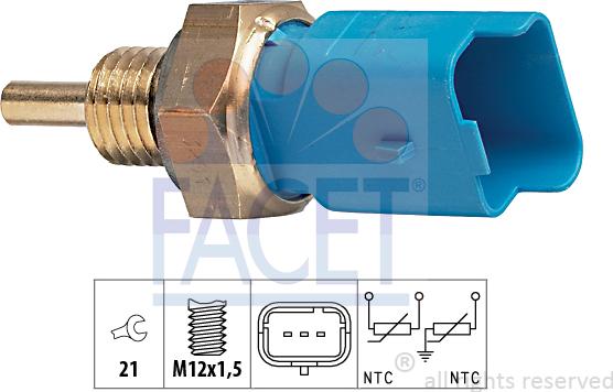 FACET 7.3291 - Sensore, Temperatura refrigerante www.autoricambi360.it