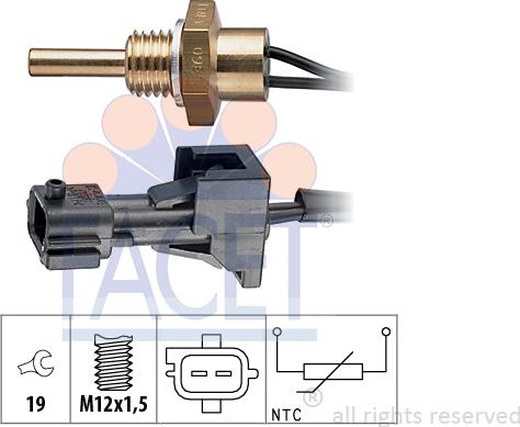 FACET 7.3245 - Sensore, Temperatura refrigerante www.autoricambi360.it