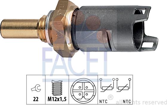 FACET 7.3274 - Sensore, Temperatura refrigerante www.autoricambi360.it