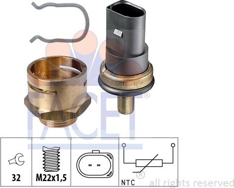 FACET 7.3278K - Sensore, Temperatura refrigerante www.autoricambi360.it