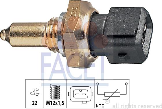 FACET 7.3272 - Sensore, Temperatura olio www.autoricambi360.it