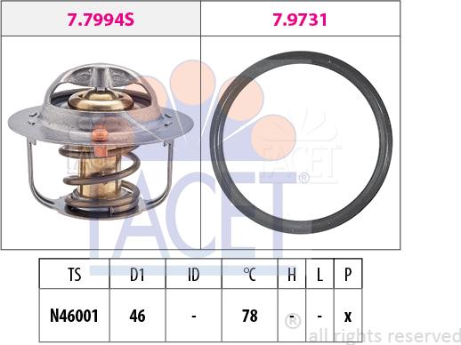 FACET 7.7993 - Termostato, Refrigerante www.autoricambi360.it