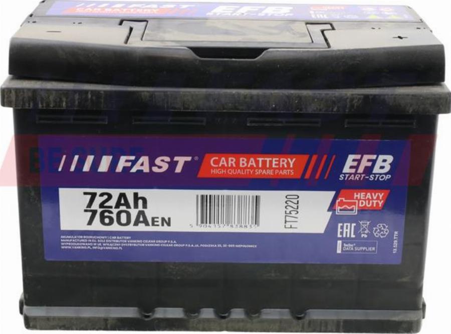Fast FT75220 - Batteria avviamento www.autoricambi360.it