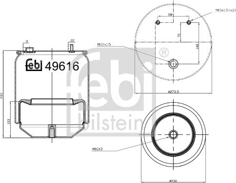 FEBI Bilstein 49616 - Soffietto, Sospensione pneumatica www.autoricambi360.it