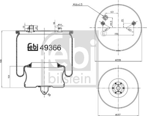 FEBI Bilstein 49366 - Soffietto, Sospensione pneumatica www.autoricambi360.it