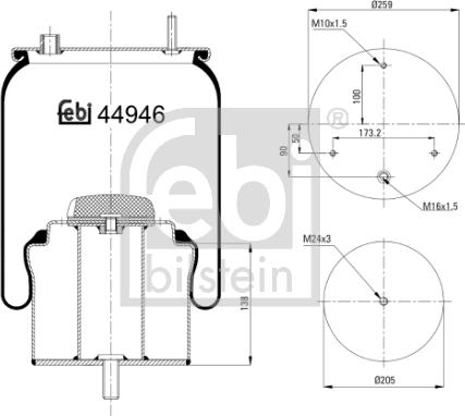 FEBI Bilstein 44946 - Soffietto, Sospensione pneumatica www.autoricambi360.it