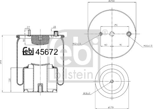 FEBI Bilstein 45672 - Soffietto, Sospensione pneumatica www.autoricambi360.it