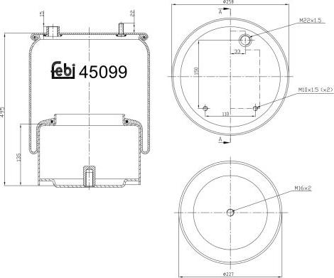 FEBI Bilstein 45099 - Soffietto, Sospensione pneumatica www.autoricambi360.it