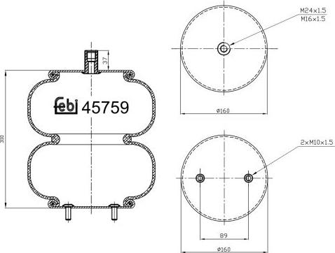 FEBI Bilstein 45759 - Soffietto, Sospensione pneumatica www.autoricambi360.it