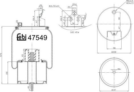 FEBI Bilstein 47549 - Soffietto, Sospensione pneumatica www.autoricambi360.it