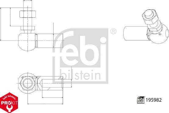FEBI Bilstein 195982 - Testa snodo sferico, Tiranteria comando marce www.autoricambi360.it