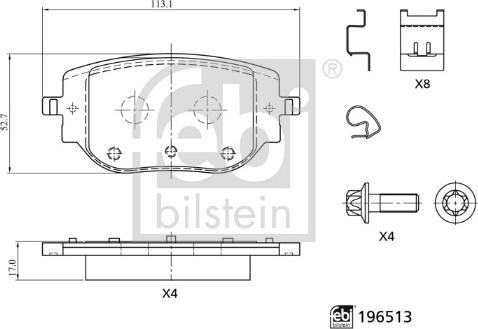 FEBI Bilstein 196513 - Kit pastiglie freno, Freno a disco www.autoricambi360.it