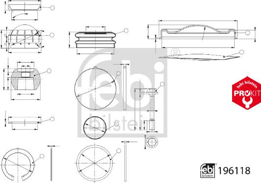FEBI Bilstein 196118 - Kit riparazione, Braccio guida www.autoricambi360.it
