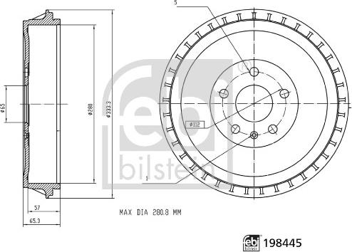 FEBI Bilstein 198445 - Tamburo freno www.autoricambi360.it
