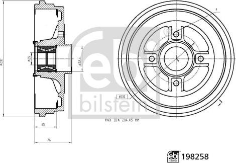 FEBI Bilstein 198258 - Tamburo freno www.autoricambi360.it