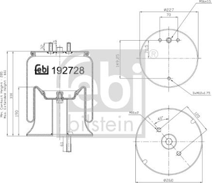 FEBI Bilstein 192728 - Soffietto, Sospensione pneumatica www.autoricambi360.it