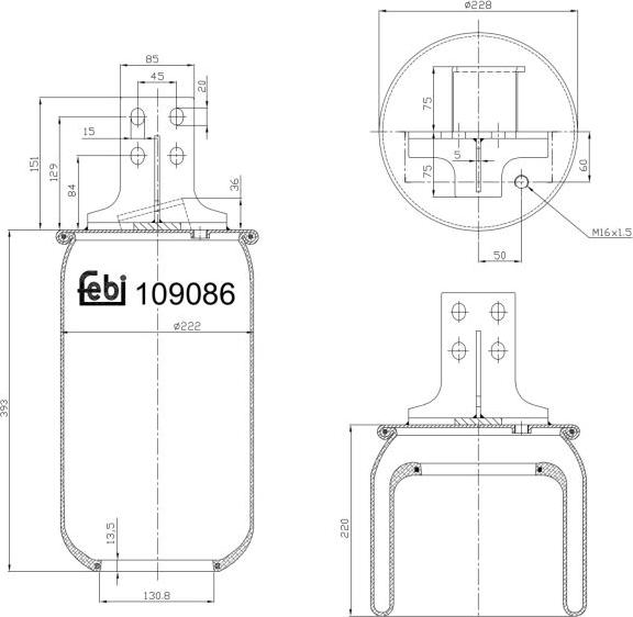 FEBI Bilstein 109086 - Soffietto, Sospensione pneumatica www.autoricambi360.it