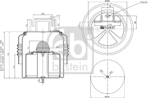FEBI Bilstein 104537 - Soffietto, Sospensione pneumatica www.autoricambi360.it