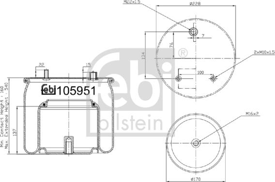 FEBI Bilstein 105951 - Soffietto, Sospensione pneumatica www.autoricambi360.it