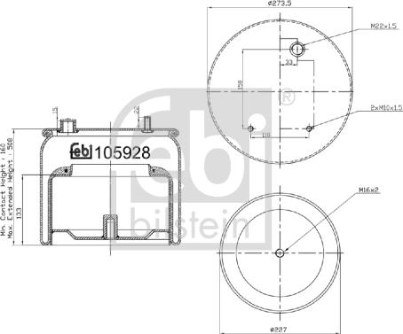 FEBI Bilstein 105928 - Soffietto, Sospensione pneumatica www.autoricambi360.it