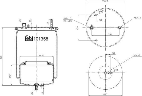 FEBI Bilstein 101358 - Soffietto, Sospensione pneumatica www.autoricambi360.it