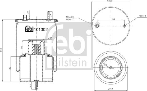 FEBI Bilstein 101302 - Soffietto, Sospensione pneumatica www.autoricambi360.it