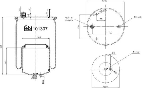 FEBI Bilstein 101307 - Soffietto, Sospensione pneumatica www.autoricambi360.it
