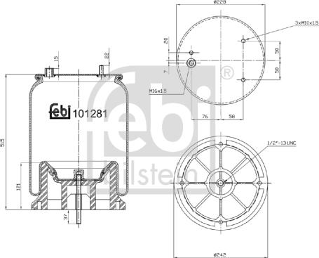 FEBI Bilstein 101281 - Soffietto, Sospensione pneumatica www.autoricambi360.it