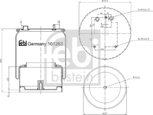 FEBI Bilstein 101283 - Soffietto, Sospensione pneumatica www.autoricambi360.it