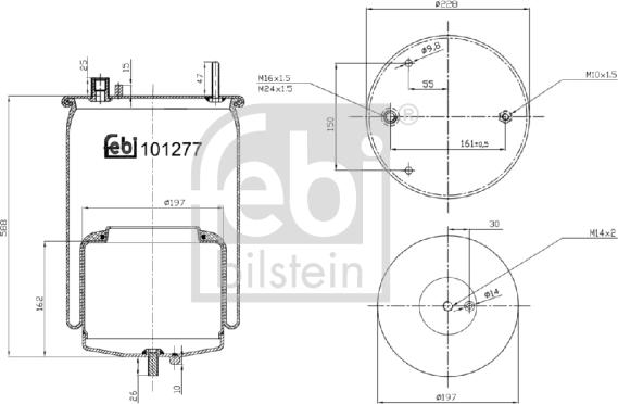 FEBI Bilstein 101277 - Soffietto, Sospensione pneumatica www.autoricambi360.it