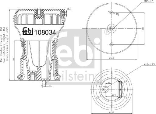 FEBI Bilstein 108034 - Soffietto, Sospensione pneumatica www.autoricambi360.it
