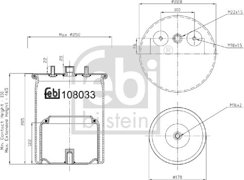 FEBI Bilstein 108033 - Soffietto, Sospensione pneumatica www.autoricambi360.it