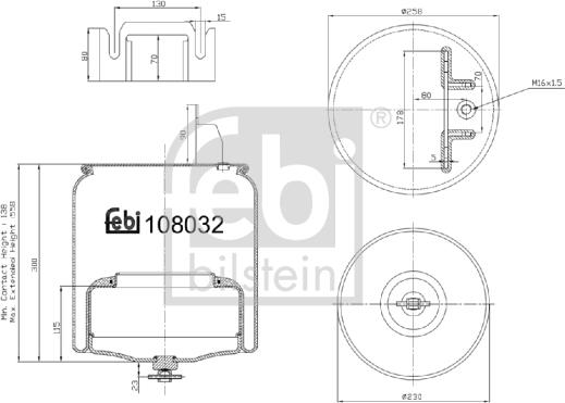 FEBI Bilstein 108032 - Soffietto, Sospensione pneumatica www.autoricambi360.it