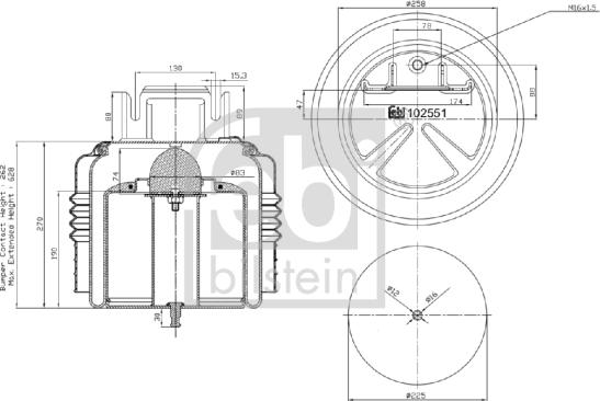 FEBI Bilstein 102551 - Soffietto, Sospensione pneumatica www.autoricambi360.it