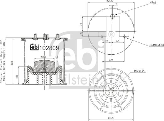 FEBI Bilstein 102809 - Soffietto, Sospensione pneumatica www.autoricambi360.it
