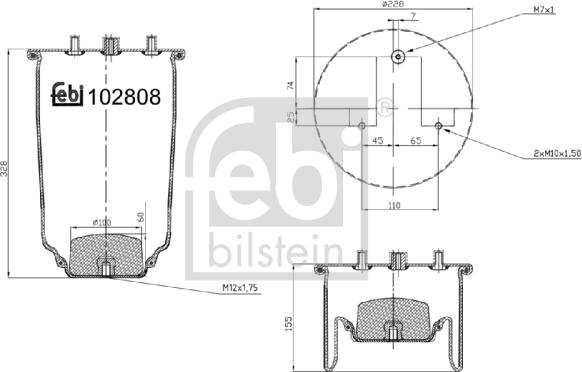 FEBI Bilstein 102808 - Soffietto, Sospensione pneumatica www.autoricambi360.it