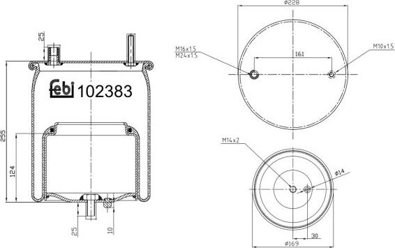 FEBI Bilstein 102383 - Soffietto, Sospensione pneumatica www.autoricambi360.it