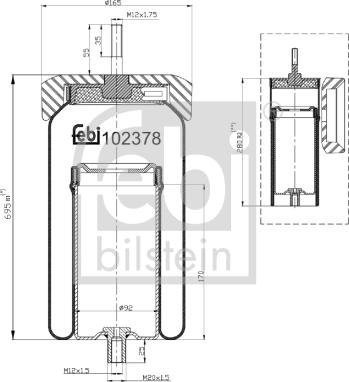 FEBI Bilstein 102378 - Soffietto, Sospensione pneumatica www.autoricambi360.it