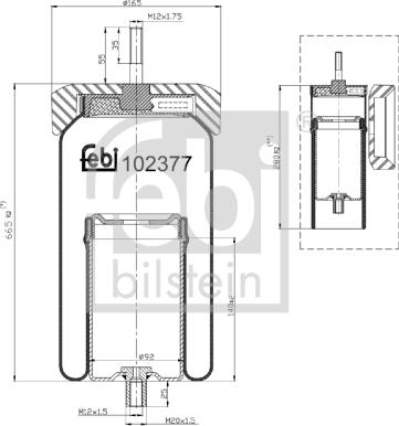 FEBI Bilstein 102377 - Soffietto, Sospensione pneumatica www.autoricambi360.it