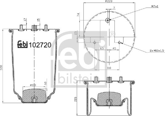 FEBI Bilstein 102720 - Soffietto, Sospensione pneumatica www.autoricambi360.it