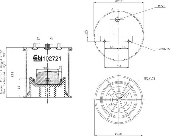 FEBI Bilstein 102721 - Soffietto, Sospensione pneumatica www.autoricambi360.it