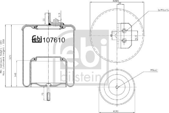 FEBI Bilstein 107610 - Soffietto, Sospensione pneumatica www.autoricambi360.it