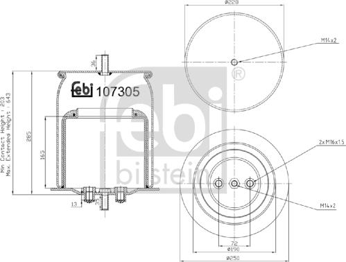 FEBI Bilstein 107305 - Soffietto, Sospensione pneumatica www.autoricambi360.it