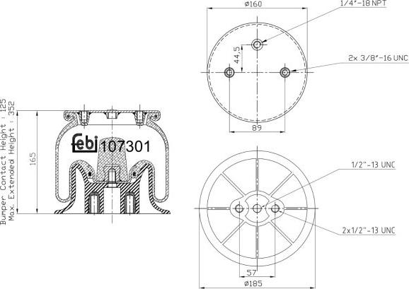 FEBI Bilstein 107301 - Soffietto, Sospensione pneumatica www.autoricambi360.it