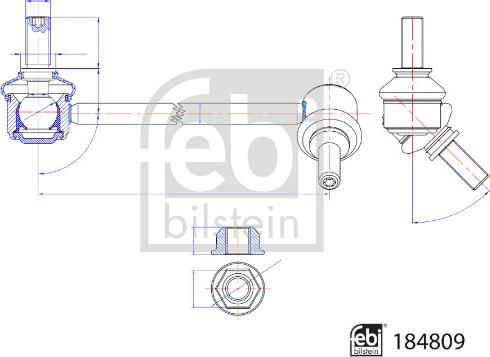 Febi Bilstein 184809 - Asta / Puntone, Stabilizzatore www.autoricambi360.it