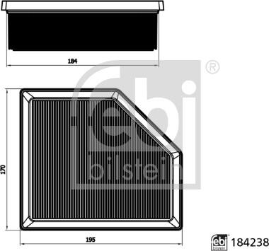 FEBI Bilstein 184238 - Filtro aria www.autoricambi360.it