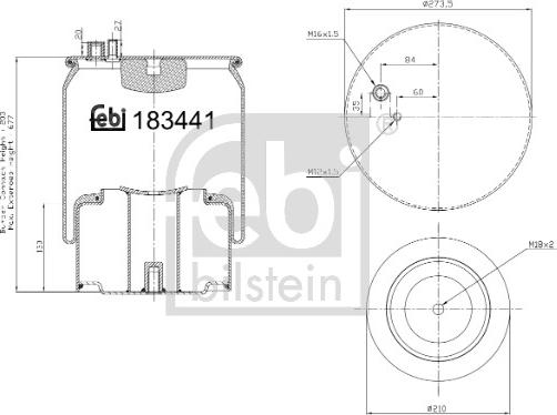FEBI Bilstein 183441 - Soffietto, Sospensione pneumatica www.autoricambi360.it